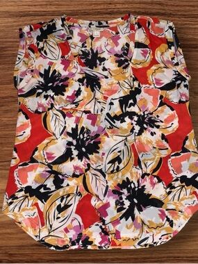 J. Crew Women’s Colorful Floral Short Sleeve Blouse